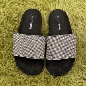 Fashion Nova Crystal Slides